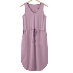 Garnet Hill Recycled Easy Jersey Knit Tank Dress S  Lilac Casual Everyday Dress